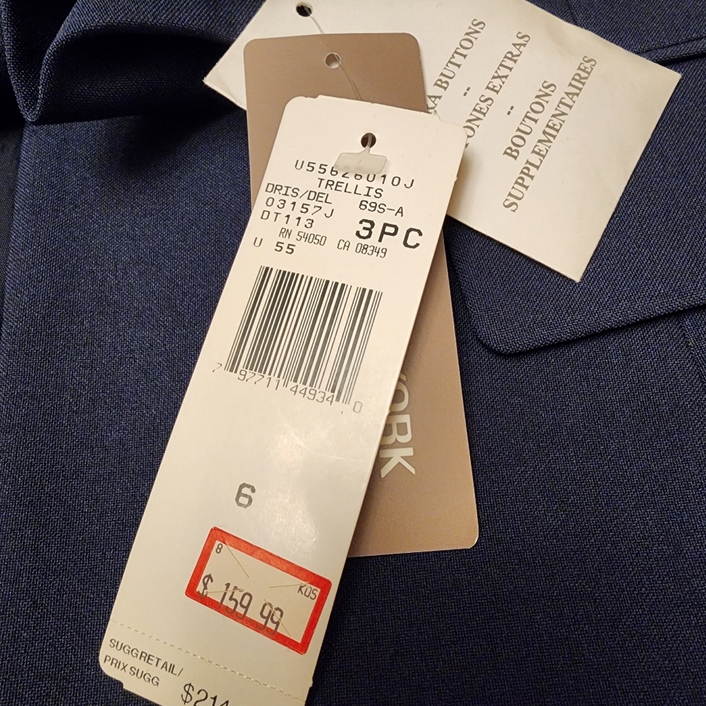 Jones NY Navy Blue Suit Blazer Jacket Size 6 NWT - Picture 9 of 14